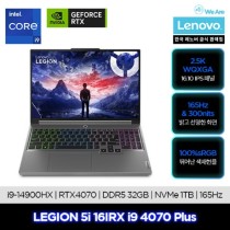 [레노버]Legion 5i 16IRX i9 4070 Plus/인텔 14세대/게이밍노트북/업무용/사무용/디자인용